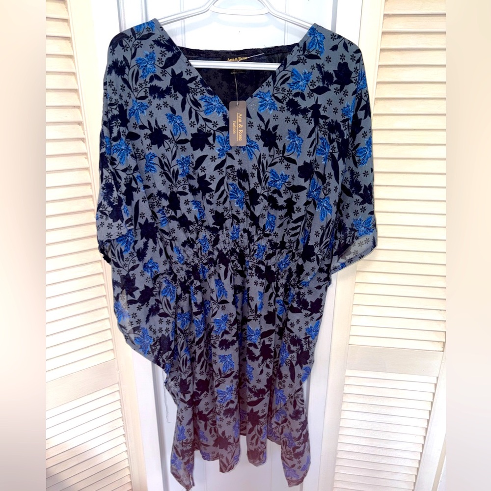 Anna & Rose, one size, blue, black, gray see-through dress, NWT, $11 OBO